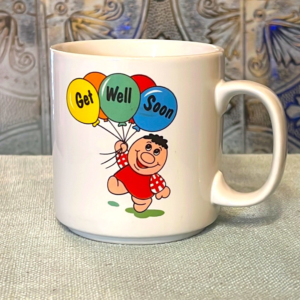 Vintage Get Well Soon Coffee Mug by Russ Berrie & Co.